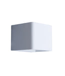LONDON: Interior LED surface mounted wall light. MATT White CUBE UP/Down 6W 120D 3000K (450 Lumens). CLA Lighting. 