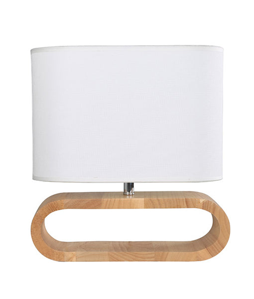 CLA LOTUS: Cloth Shade Table Lamp Blonde / Dark Wood 240V - LOTUS1, LOTUS2 - CLA Lighting