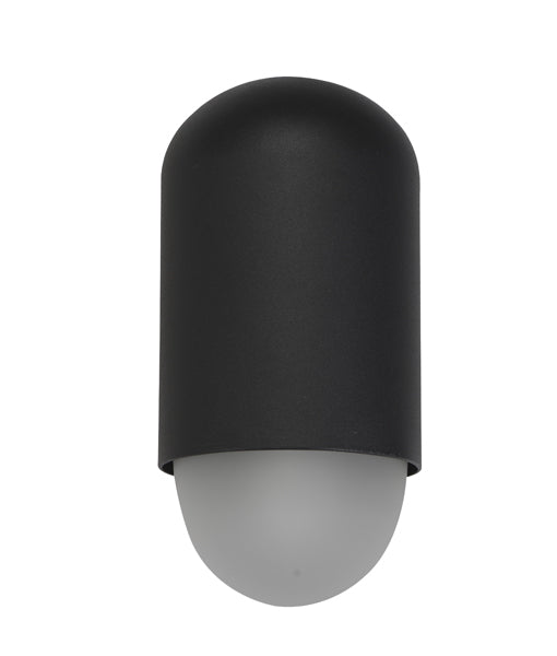 MAGNUM2: Exterior surface mounted wall lamps. ES lamp, 40W Surface Mount Matt Black Oval IP44. Input voltage range: 220-240V 