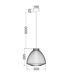 CLA Manu Iron Cone (Concave) Wire Cage Interior Pendant Black / White 220-240V - MANU1, MANU2 -CLA Lighting