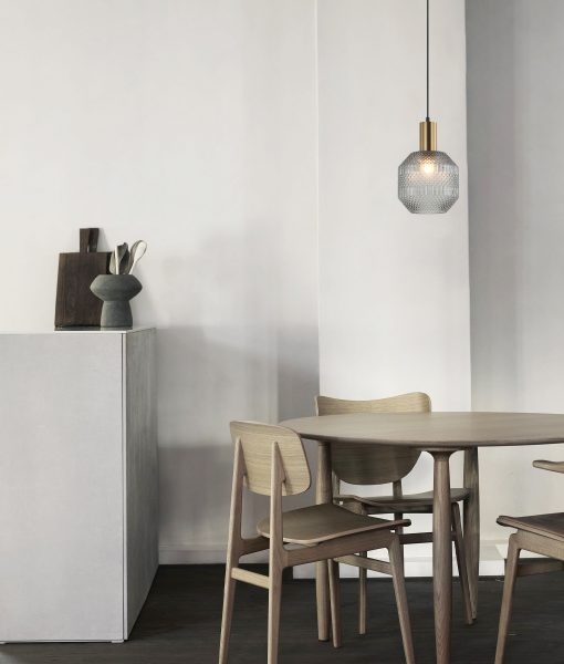 CLA MARACA: Glass Jar With Quadrilateral Segment Interior Pendant Smoke / Green / Amber / Copper / Chrome 220-240V - MARACA1, MARACA2, MARACA3, MARACA4, MARACA5 - CLA Lighting