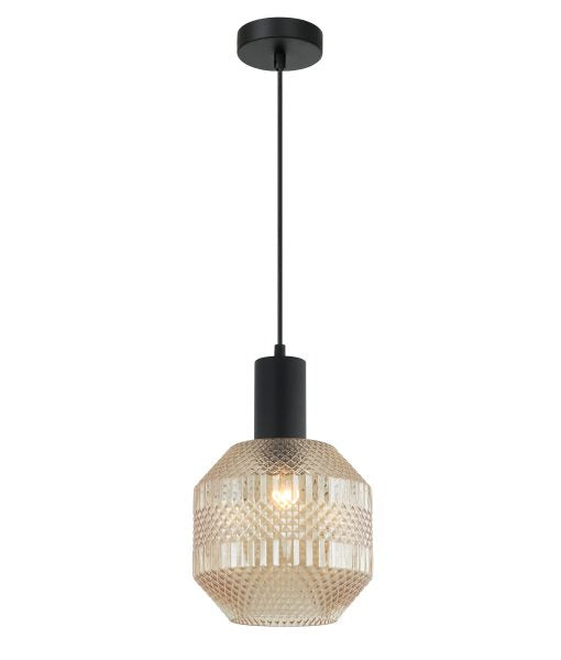 CLA MARACA: Glass Jar With Quadrilateral Segment Interior Pendant Smoke / Green / Amber / Copper / Chrome 220-240V - MARACA1, MARACA2, MARACA3, MARACA4, MARACA5 - CLA Lighting