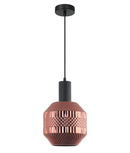 CLA MARACA: Glass Jar With Quadrilateral Segment Interior Pendant Smoke / Green / Amber / Copper / Chrome 220-240V - MARACA1, MARACA2, MARACA3, MARACA4, MARACA5 - CLA Lighting