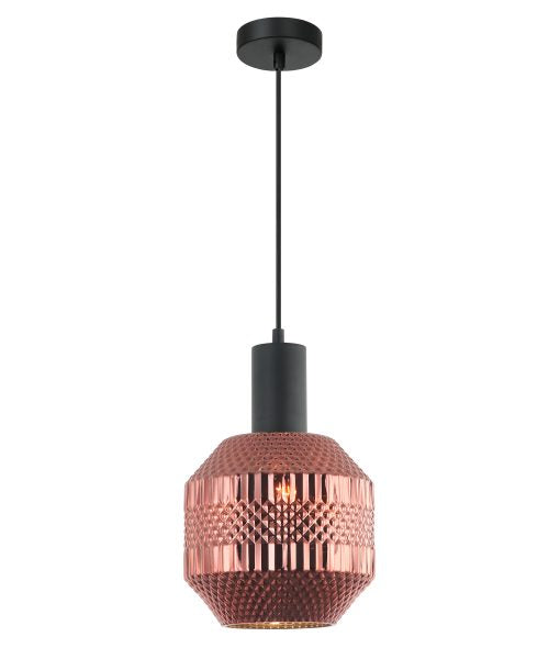 CLA MARACA: Glass Jar With Quadrilateral Segment Interior Pendant Smoke / Green / Amber / Copper / Chrome 220-240V - MARACA1, MARACA2, MARACA3, MARACA4, MARACA5 - CLA Lighting