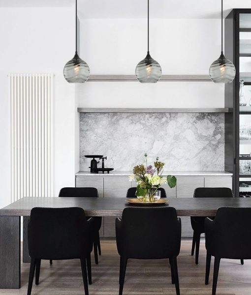 CLA MARBRE: Wine Wavy Glass Interior Pendant Smoke/ Green/ Amber 220-240V - MARBRE1, MARBRE2, MARBRE3