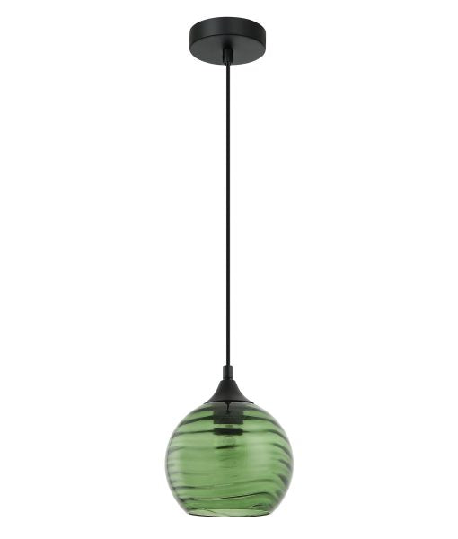 CLA MARBRE: Wine Wavy Glass Interior Pendant Smoke/ Green/ Amber 220-240V - MARBRE1, MARBRE2, MARBRE3