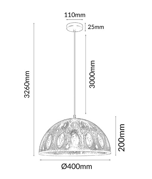 CLA MARRAKESH: Bohemian Interior Pendant Black 220-240V - MARRAKESH01, MARRAKESH02, MARRAKESH04, MARRAKESH05 -CLA Lighting.