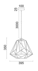 CLA MARTE: Iron Cage Interior Pendant Black / Matt Gold / White 220-240V - MARTE1, MARTE2, MARTE3 - CLA Lighting