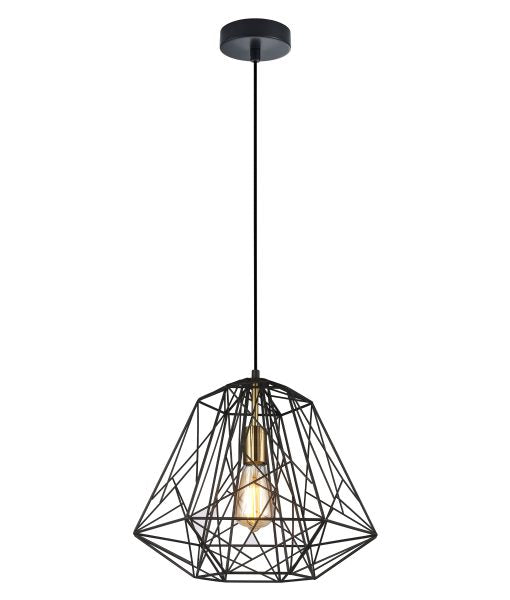 CLA MARTE: Iron Cage Interior Pendant Black / Matt Gold / White 220-240V - MARTE1, MARTE2, MARTE3 - CLA Lighting