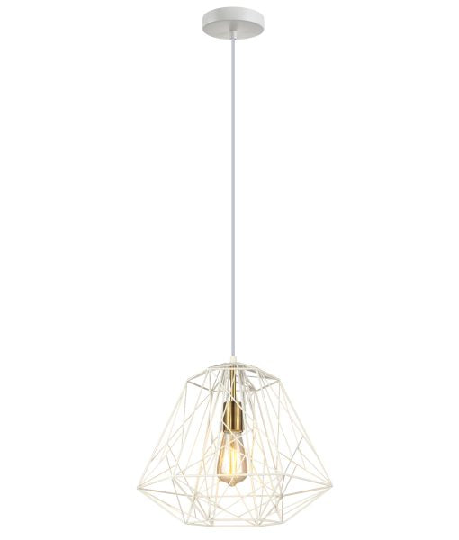 CLA MARTE: Iron Cage Interior Pendant Black/ Matt Gold/ White 220-240V - MARTE1, MARTE2, MARTE3