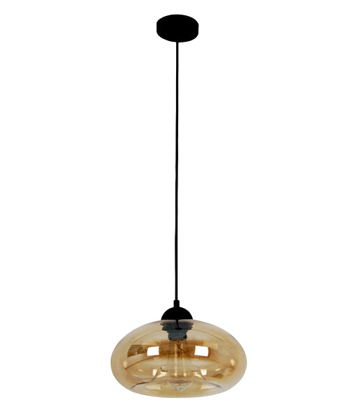 CLA MASON: Modern Retro Oblong / Tipped / Oval Glass Interior Pendant Clear / Smoke / Amber 220-240V - MASON - CLA Lighting.