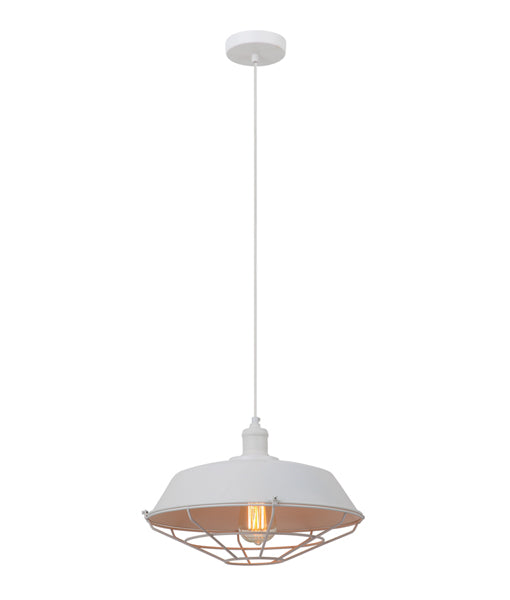 CLA MATRIX: Iron Dome & Cage Interior Pendant Black / White 220-240V - MATRIX-B, MATRIX-W - CLA Lighting