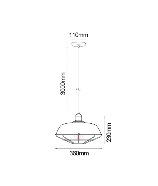 CLA MATRIX: Iron Dome & Cage Interior Pendant Black / White 220-240V - MATRIX-B, MATRIX-W - CLA Lighting
