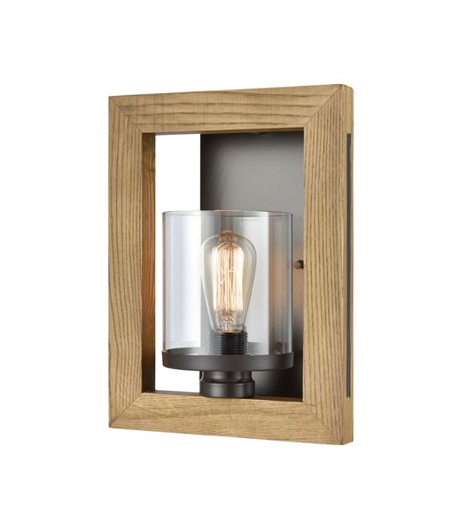 CLA METI: Warm Chestnut Wood Frame Interior Pendant Rectangular Clear Glass / Bar Clear Glass / Clear Glass 220-240V - METI01, METI02, METI03W - CLA Lighting