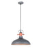 NARVIK3: Interior single pendant light. ES 72W MATT GREY Dome with Copper Plating D360mm x H280mm 3m cable. CLA Lighting 