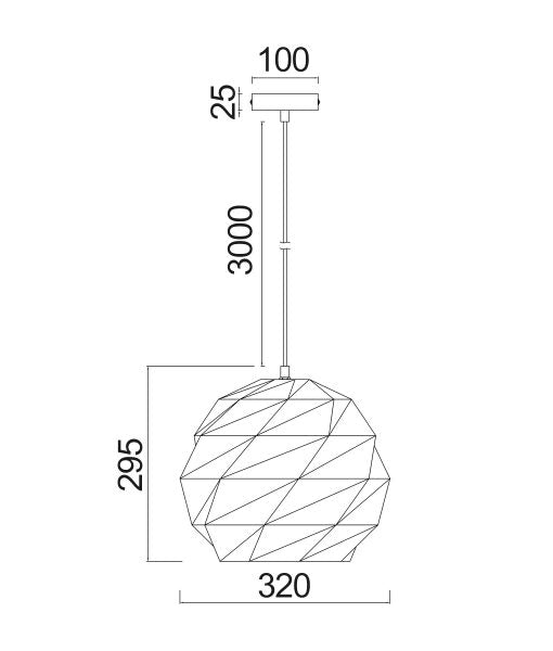 CLA ORIGAMI: Dome Carved Iron Interior Pendant Matt White / Rose Gold / Matt Grey 220-240V - ORIGAMI1, ORIGAMI2, ORIGAMI3, ORIGAMI4, ORIGAMI5, ORIGAMI6 - CLA Lighting