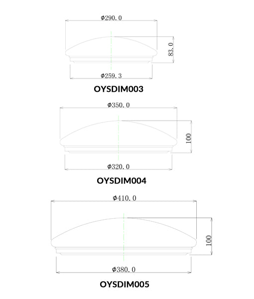 CLA Dimmable LED Oysters Tri - White 12/18/24W 240V - OYSDIM003, OYSDIM004, OYSDIM005 - CLA Lighting