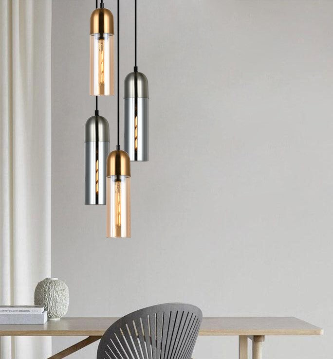 CLA PASTILLE: Interior Round Top Cylinder Glass Interior Pendant Smoke / Amber 220-240V - PASTILLE1, PASTILLE2- CLA Lighting