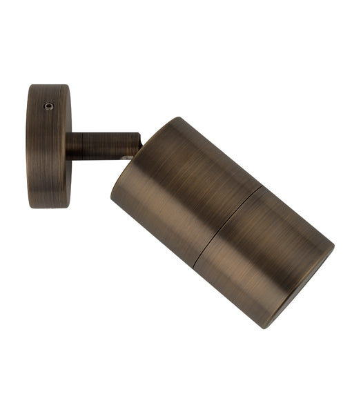 CLA GU10 Pillar Spot Exterior Wall Lights Antique Brass 110-265V IP65 - PGUDBR, PG1FBR, PG1ABR, PG2ABR - CLA Lighting