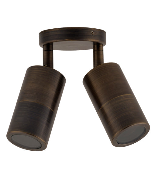 CLA MR16 Pillar Exterior Wall Lights Antique Brass 12-24V IP65 - PMUDBR, PM1FBR, PM1ABR, PM2ABR - CLA Lighting