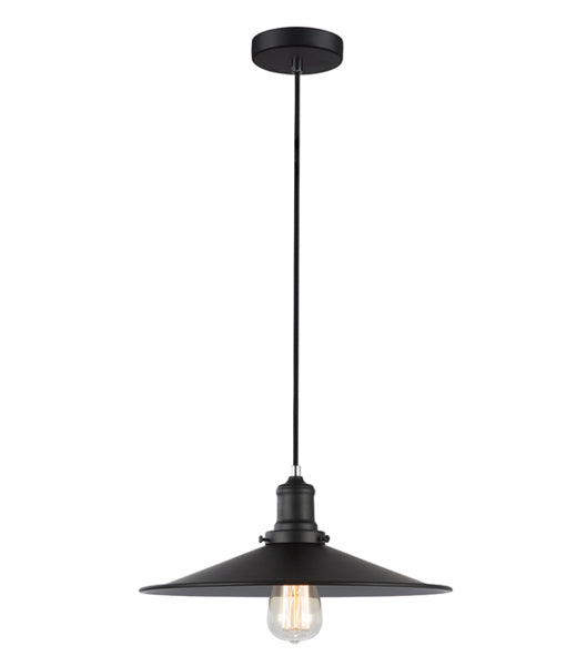 CLA PIATTO: Industrial Large Coolie Interior Pendant Black 220-240V - PIATTO1 -CLA Lighting