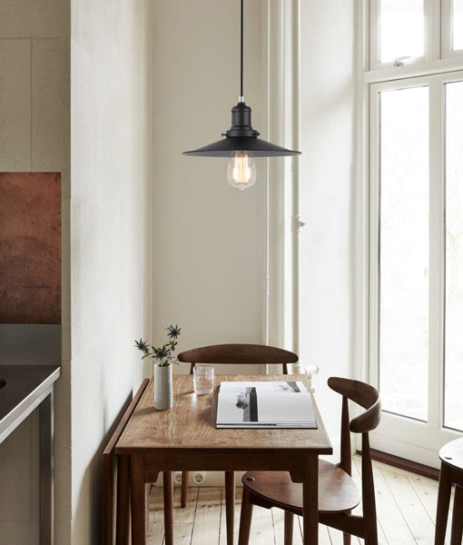 CLA PIATTO: Industrial Large Coolie Interior Pendant Black 220-240V - PIATTO1 -CLA Lighting