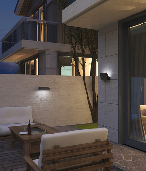 CLA PLANA:  Adjustable Surface Mounted LED Exterior Wall Lights 3000K Dark Grey/ White 13W 100-240V IP65 - PLANA01, PLANA02