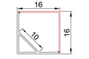 Azoogi Square Corner LED Channel and Accessories 1616 Anodised Aluminium - PR007