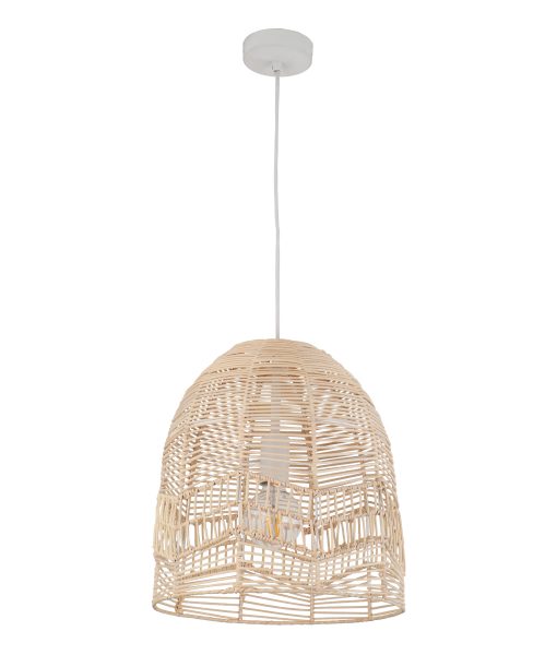 CLA Rota Natural Rattan Ellipse Interior Pendant White 220-240V - ROTA1 -CLA Lighting