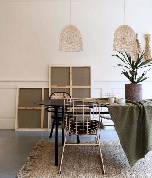 CLA Rota Natural Rattan Ellipse Interior Pendant White 220-240V - ROTA1 -CLA Lighting