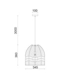 CLA Rota Natural Rattan Ellipse Interior Pendant White 220-240V - ROTA1 -CLA Lighting