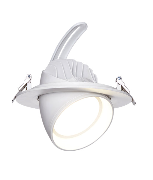 CLA ShopTRI01: Gimbal Round Recessed Shop Lighter LED Downlight Tri - White 28W / 38W 220-240V IP20 - SHOPTRI01 - CLA Lighting