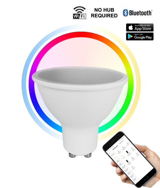 CLA SMTGU10: LED Smart Dimmable GU10 Lamps and Globes Tri- RGB 5W 220-240V IP20 - SMTGU101