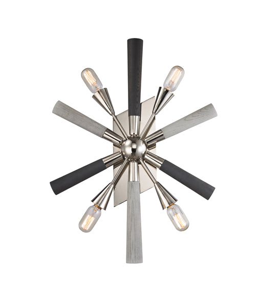 CLA SPUTNIK: Washed Wood Interior Pendant / Wall Light Polished Nickel / Dark-Light Grey 220-240V - SPUTNIK1, SPUTNIK2 - CLA Lighting