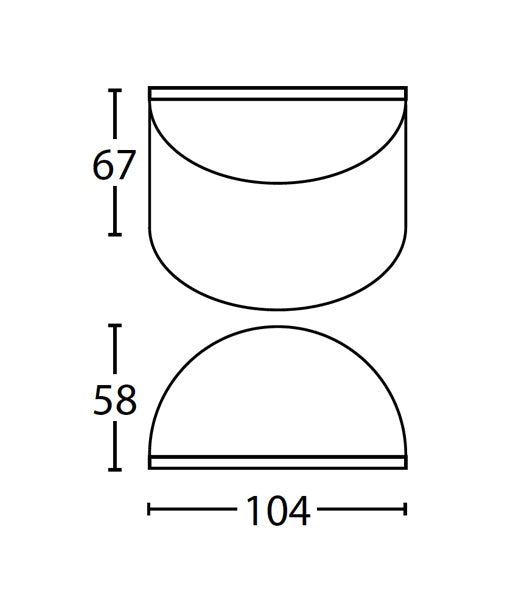 CLA STE: Exterior Surface Mounted Curved Garden Step and Up Lights Aged Bronze 220-240V IP65 - STE12