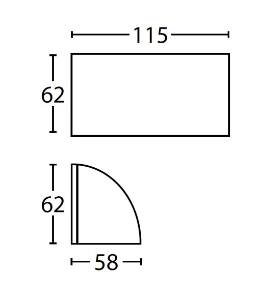 CLA STE: Exterior Surface Mounted Curved Garden Step and Up Lights Aged Bronze 220-240V IP65 - STE12