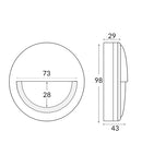 CLA STE: Exterior LED Surface Mounted Eyelid Garden Step and Up Lights 3000K Black / Titanium 6W 12V/240V IP65 - STE15, STE16, STE17, STE18- CLA Lighting