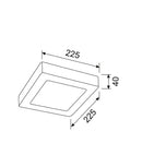 CLA SURFACETRI: Square Dimmable Surface Mounted LED Oysters Tri - White 6/18W 240V IP40 - SURFACETRI1S, SURFACETRI3S - CLA Lighting