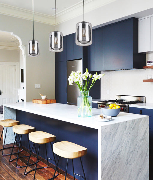 
CLA TONO: Mesh Internal and Clear Glass Oblong Interior Pendant Black/ Copper/ Brass 220-240V - TONO1, TONO2, TONO3
