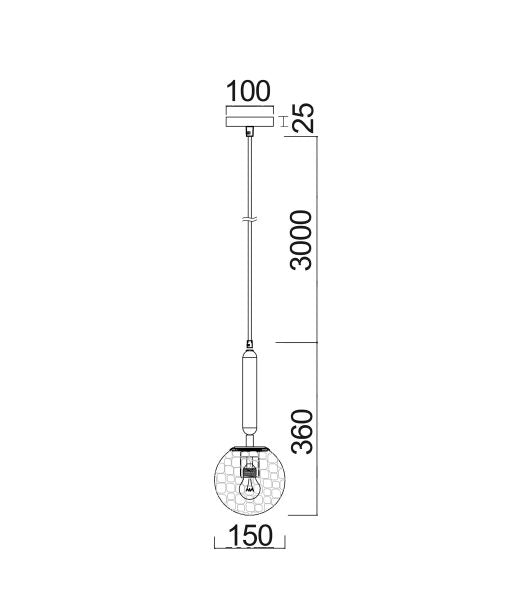 CLA TRATTINO1: Spherical Glass Brass Highlight Interior Pendant Bronze Amber 220-240V IP20 - TRATTINO1, TRATTINO1X3R, TRATTINO1X3S -CLA Lighting