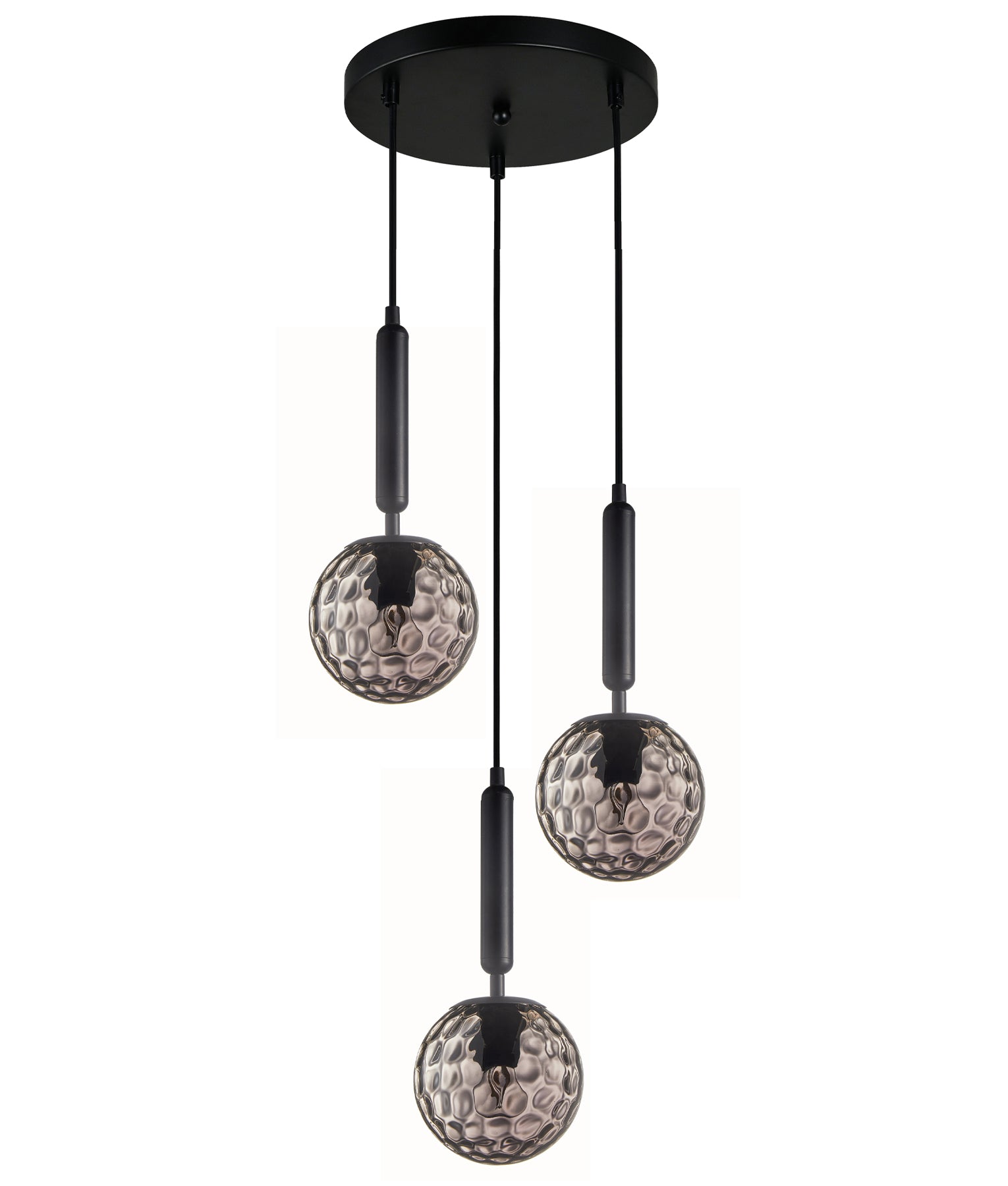 CLA TRATTINO2: Spherical Glass Interior Pendant Black Smoke 220-240V - TRATTINO2, TRATTINO2X3R, TRATTINO2X3S- CLA Lighting