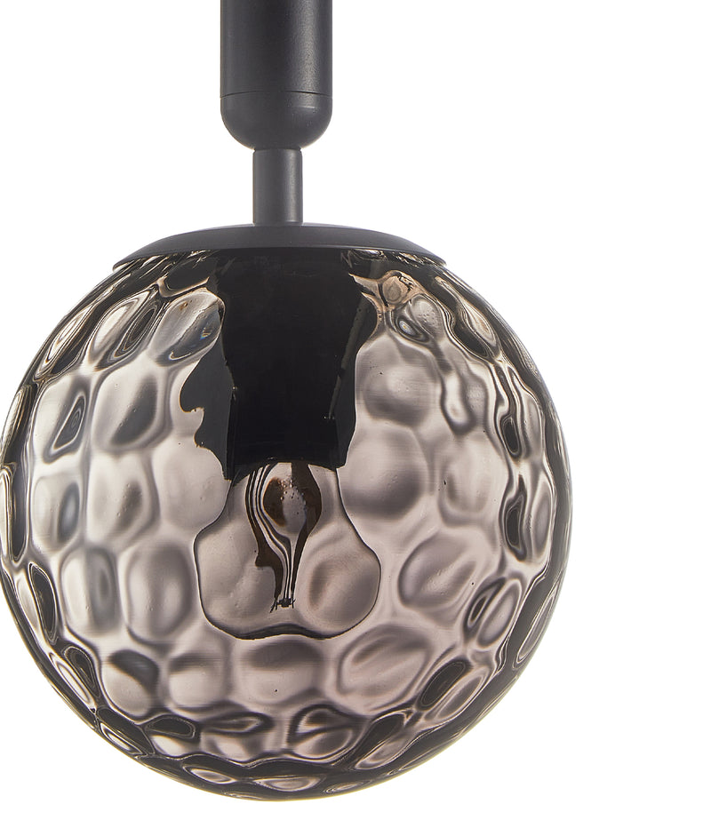 TRATTINO2: Interior Black Smoke Spherical Glass Pendant Lights - Eco Smart Lighting