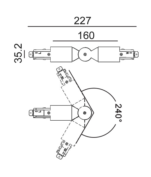 CLA 4 Wire 3 Circuit Universal Tracks, Connectors, End Cap & Live End Accessories White - TRK3WH - CLA Lighting