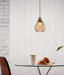 CLA TULIP1: Wine Glass Ribbed Interior Pendant Bronze Amber 220-240V - TULIP1, TULIP1X3R, TULIP1X3S - CLA Lighting