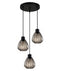 CLA TULIP2: Wine Glass Ribbed Interior Pendant Black Smoke 220-240V - TULIP2, TULIP2X3R, TULIP2X3S - CLA Lighting