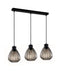 CLA TULIP2: Wine Glass Ribbed Interior Pendant Black Smoke 220-240V - TULIP2, TULIP2X3R, TULIP2X3S - CLA Lighting