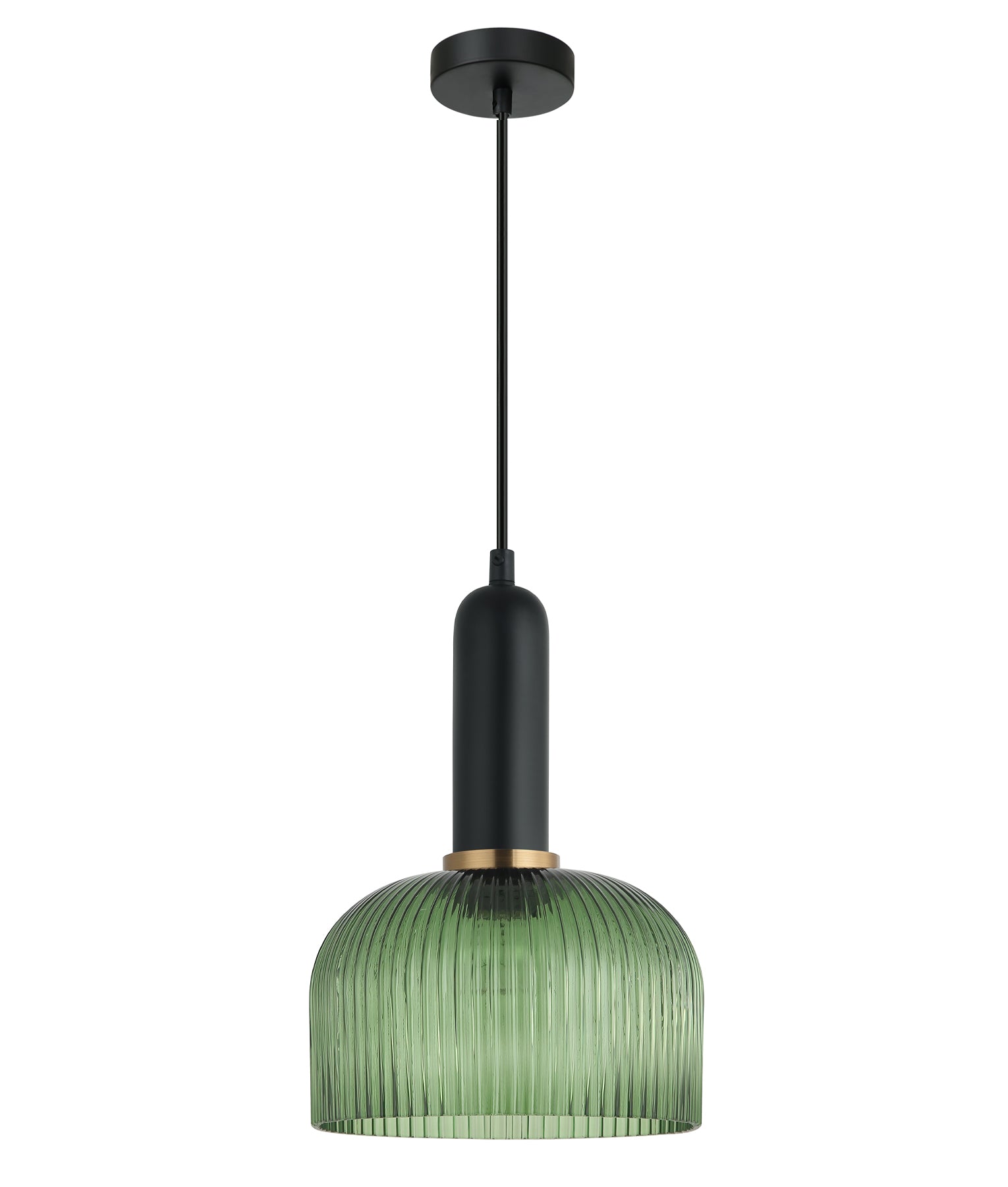 CLA VINTAJ: Dome Ribbed Glass Interior Pendant Smoke/ Green/ Amber/ Copper/ Chrome/ Clear 220-240V - VINTAJ13, VINTAJ14, VINTAJ15, VINTAJ16, VINTAJ17, VINTAJ18