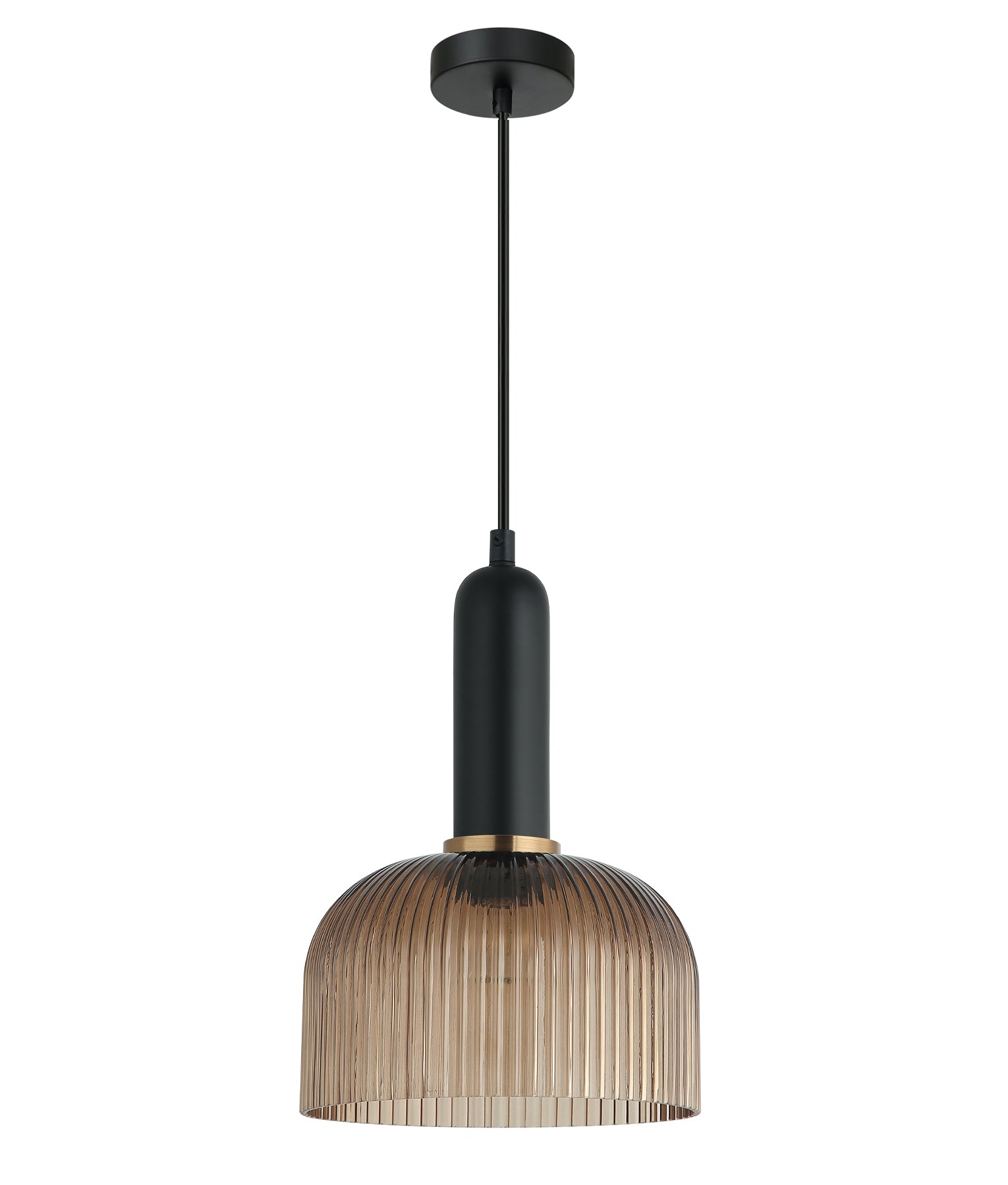 CLA VINTAJ: Dome Ribbed Glass Interior Pendant Smoke/ Green/ Amber/ Copper/ Chrome/ Clear 220-240V - VINTAJ13, VINTAJ14, VINTAJ15, VINTAJ16, VINTAJ17, VINTAJ18