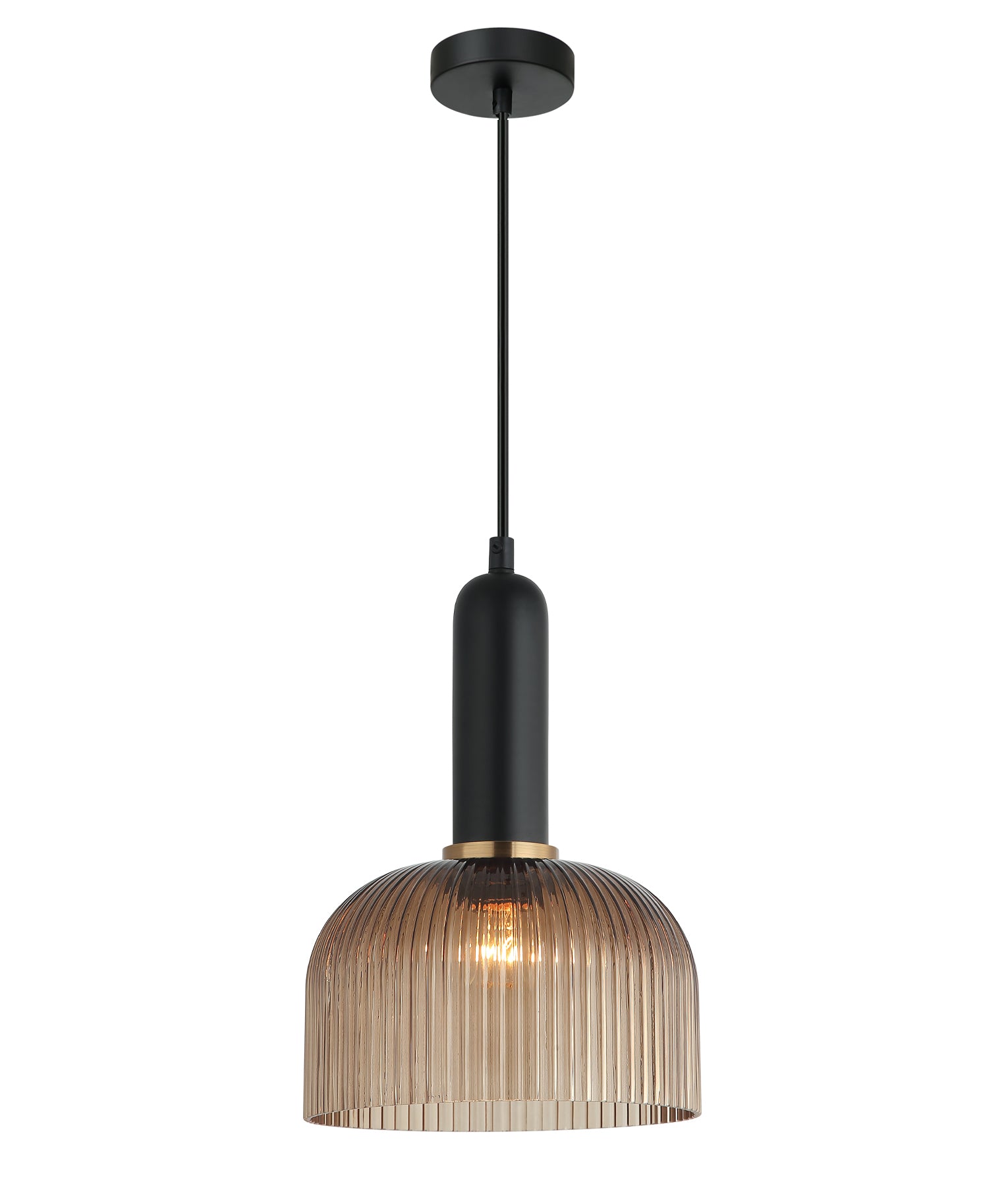 CLA VINTAJ: Dome Ribbed Glass Interior Pendant Smoke/ Green/ Amber/ Copper/ Chrome/ Clear 220-240V - VINTAJ13, VINTAJ14, VINTAJ15, VINTAJ16, VINTAJ17, VINTAJ18