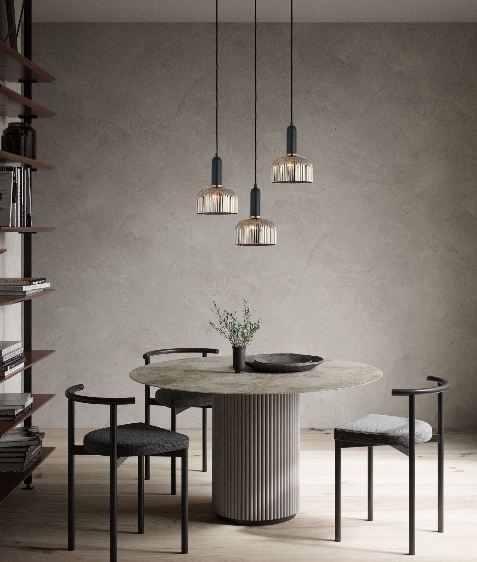 CLA VINTAJ: Dome Ribbed Glass Interior Pendant Smoke/ Green/ Amber/ Copper/ Chrome/ Clear 220-240V - VINTAJ13, VINTAJ14, VINTAJ15, VINTAJ16, VINTAJ17, VINTAJ18